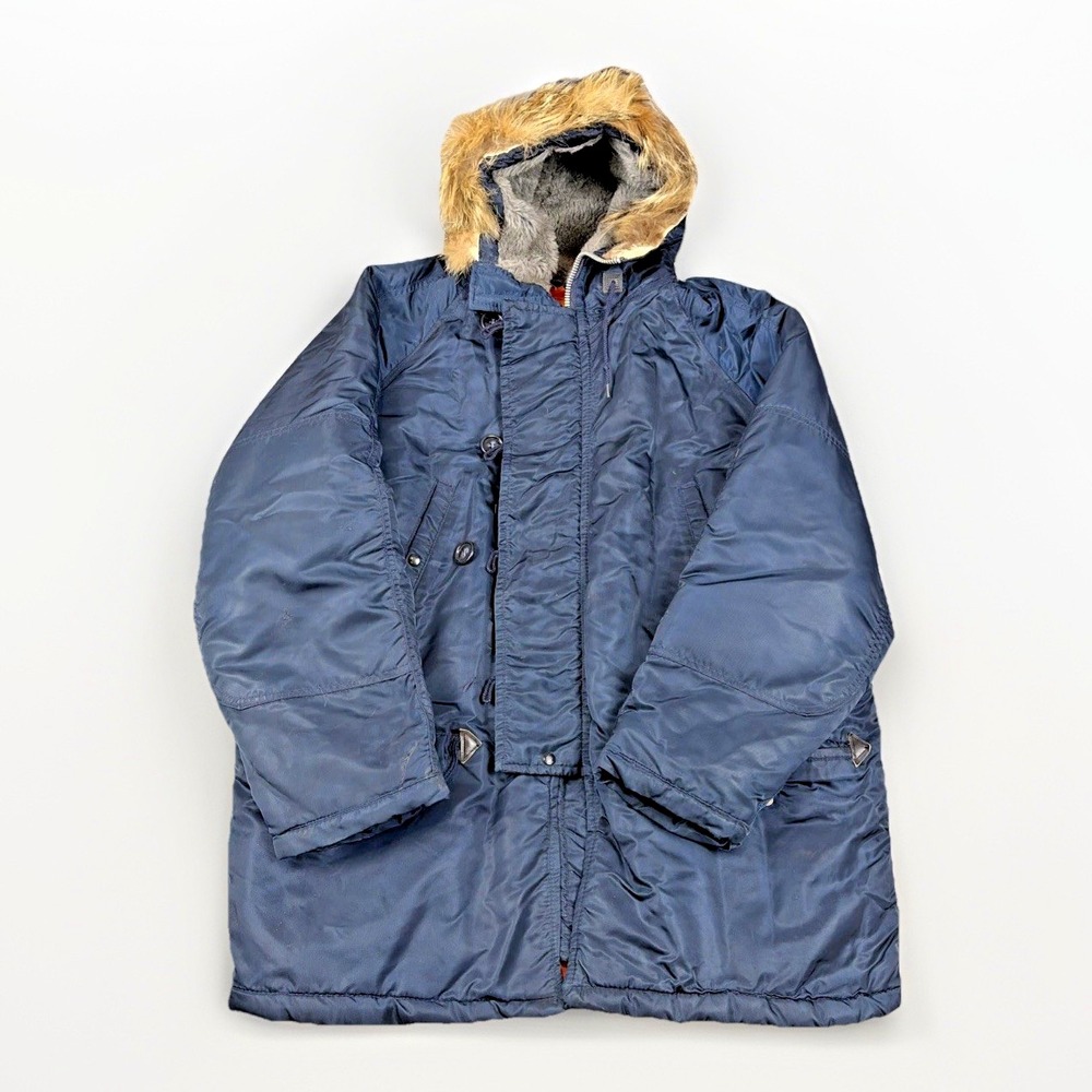 Golden Fleece N-3B Flying Jacket Mens 46 Navy Blue‎ Vintage Snorkel Parka USA - Picture 2 of 16